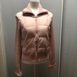 BCBG pink puffer coat, size L.